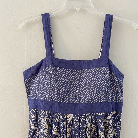 Blue & White, Floral, 100% Cotton Sundress, Sz 14 - Picture 4 of 10
